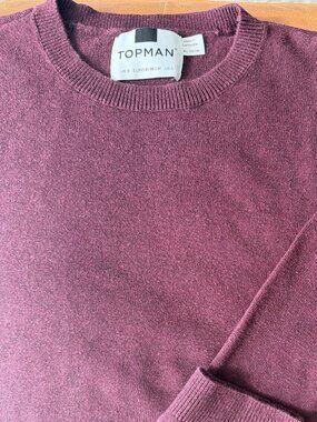 Topman knitted crewneck in burgundy